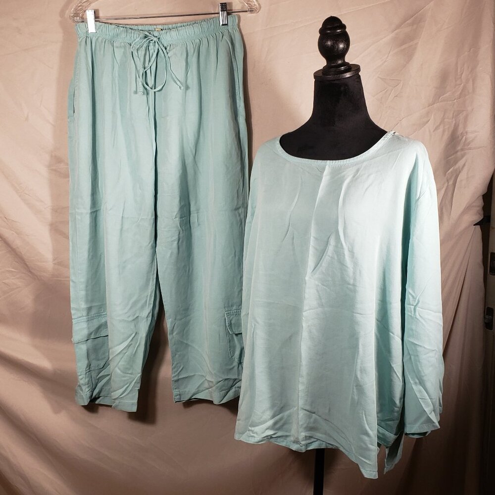 BY JJ Mint Green Two Piece Cotton Set - XL